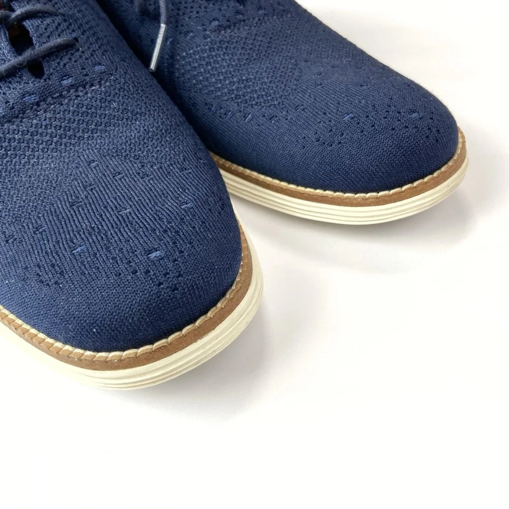 COLE HAAN Grand Evolution Stitchlite Oxford Navy Blue Work Classic 10 Mens Shoe